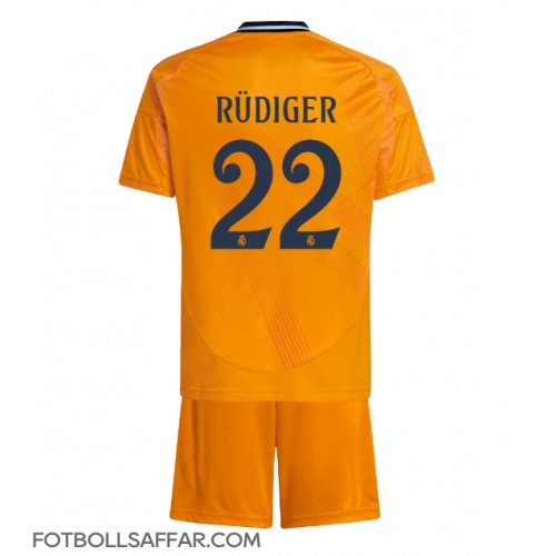 Real Madrid Antonio Rudiger #22 Bortadräkt Barn 2024-25 Kortärmad (+ Korta byxor)